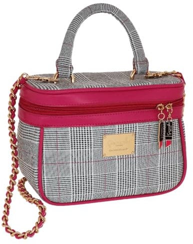 Camomilla Milano Beauty Case Donna, Beauty Bauletto, con Tracolla, Collezione Galles Chic, Colore Fucsia