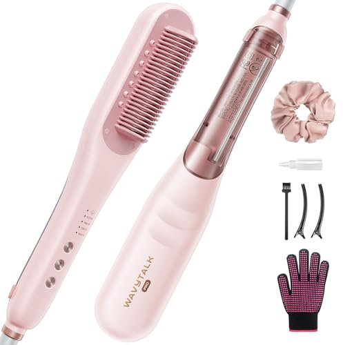 Wavytalk Pro - Cepillo alisador de pelo de vapor, Steamline Pro 3 en 1, cepillo alisador de vapor, reduce el daño, nutre el cabello y acelera el alisado