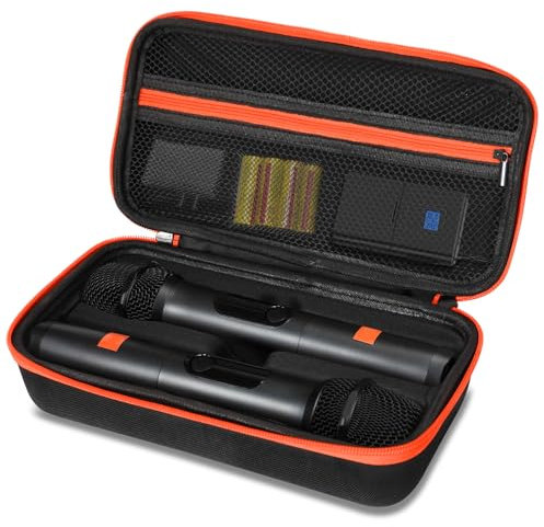 Decjour JBL Wireless Microphone Case, Portable Hard Travel Bag for JBL Handheld Dual Mic System, Protective Storage for Singing, Karaoke, and Events (Case Only)