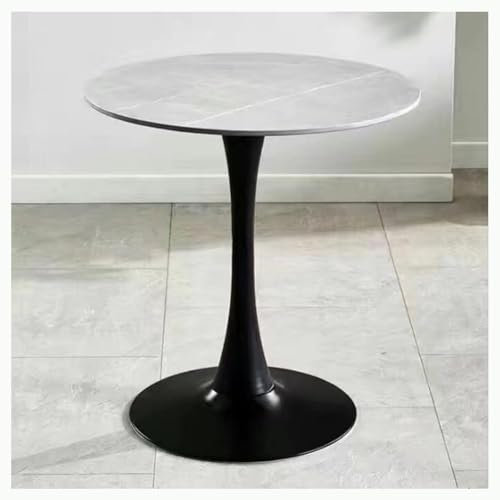 MNBVH Tulip Runder Moderner Esstisch Mit Granitplatte Und Metallsockel Für Küche Und Esszimmer, Couchtisch, Freizeit-beistelltisch(Size:60CM,Color:A)
