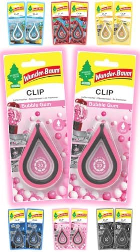 Wunderbaum Clip Autoduft Flakon Lufterfrischer Duftbaum Clips Düfte: 2 Stück + Stift light-tribe (Bubble Gum)