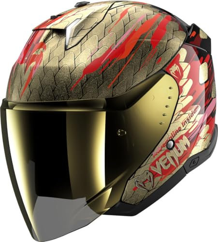 SHARK, Jet Motorradhelm SKWAL i3 JET VENUM Black Red Gold KRQ, M
