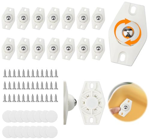 16 Stück Kugelrollen Selbstklebend 360°Mini Rollen für küchengeräte Rollen für Kaffeemaschine Kleine Rollen für MöbelRollen Kaffeevollautomat Möbelrollen Klein für Abfalleimer Küchenutensilien Weiß