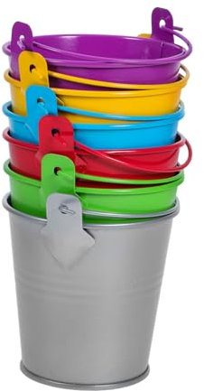 HOLIDYOYO 6piezas Mini Metálicos Coloridos Para Interiores De Asas Para Suculentas Decoración De y Infantiles