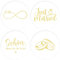 MEJOSER 120 Stück Aufkleber Hochzeit 4cm Sticker für Gastgeschenke Einladung Etiketten Selbstklebend Rund Hochzeitssticker Hochzeitsaufkleber Gold Geschenke Einladungskarten Deko