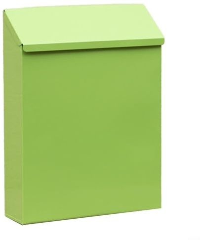 Boîte aux lettres murale verrouillable créative : décoration murale rustique avec 2 clés, boîte aux lettres vintage en métal pour extérieur, maison et jardin (vert)