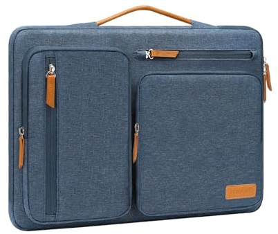 MOSISO 360 Protective Laptop Case 14 inch with Soft Lining, Haze Blue | 14 inch Laptop Sleeve Compatible with Dell,HP,Lenovo,Acer,Water-Resistant Side Open Carrying Bag with 4 Zipper Pockets&Handle
