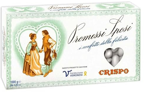 Crispo Promessi Sposi Confetti BIANCHI alla Mandorla, Altissima Qualita e Senza Glutine 1kg