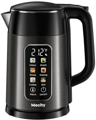 Mecity Electric kettle Temperature control 1.7 liters Dark grey