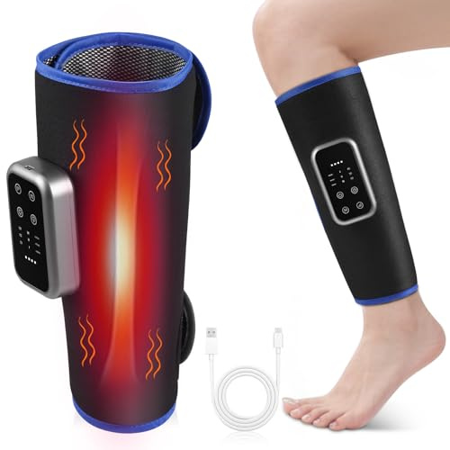Kabelloses Beinmassagegerät, Elektrisches Beinairbag-Massagegerät für Zirkulation und Schmerzlinderung, Beinmassagegerät mit 3 Intensitäten Hitze 3 Modi, Einfach zu bedienen, Muskelentspannung (1 PCS)