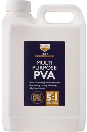 Bartoline 1876 PVA Adhesive 2.5L – Multi-Purpose Primer and Bonding Agent for Plastering, Sealing and Porous Surfaces High Strength, Fast Drying Formula