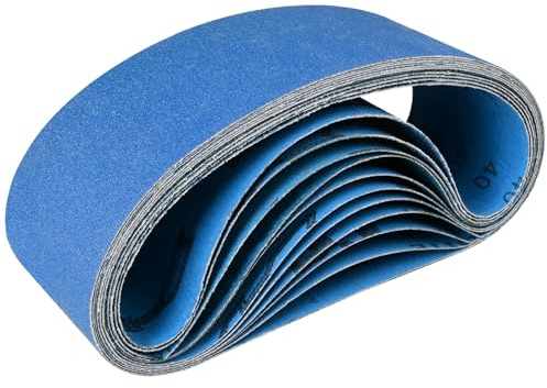 Sruhrak 12 Stück Schleifband 75 x 533 mm Körnung 40/60/80/120/240/400 | Zirkoniumkorund Schleifbänder für Bandschleifer zum Schleifen, Entrosten, Schärfen und Feilen