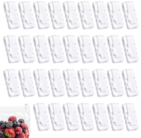 30Pcs Vacuum Storage Bags Sealing Clip, Reusable Zipper Labor Saver Sliding Grip Snack Bag Sealing Clips Efficient Bag Sealer Grip for Clothes Bedding and Food Preservation
