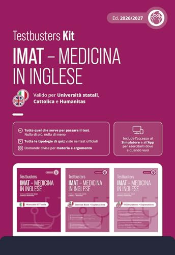Testbusters IMAT. Test di medicina in inglese. Kit. Con simulatore e app