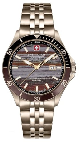 Swiss Military Hanowa SMWGH0008310 Flagship Tiger Iron Herrenuhr 42 mm Swiss Made Goldfarben Edelstahl 10 ATM Saphirglas