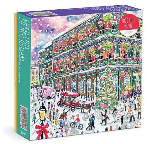 Galison 9780735375857 Michael Storrings Christmas in New Orleans Jigsaw Puzzle, Multicoloured, 1000 Pieces
