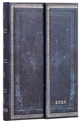 Paperblanks Tagebuch, 12 Monate, 2023, blaue Tinte, horizontal, Mini (100 x 140 mm)