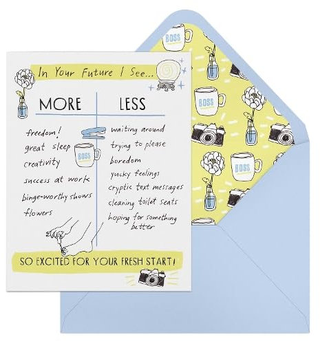6-Pack Em & Friends Julia Rothman Fresh Start More/Less Greeting Cards