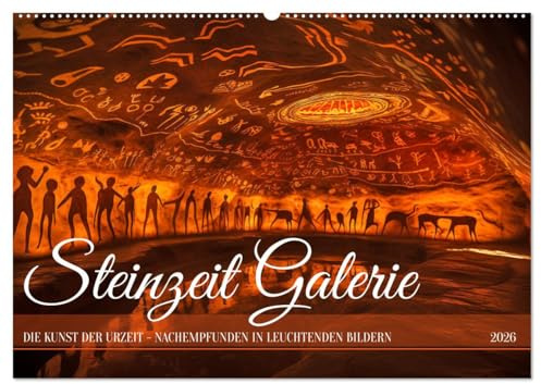 Steinzeit Galerie (Wandkalender 2026 DIN A2 quer), CALVENDO Monatskalender: Inspiriert von den Höhlen von Lascaux - die Kunst alter Kulturen (CALVENDO Kunst)