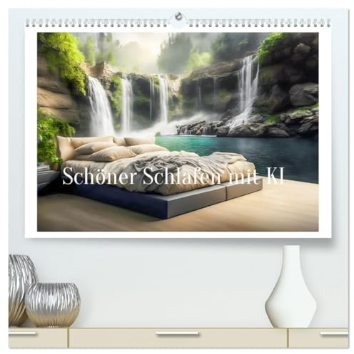Schöner Schlafen mit KI (hochwertiger Premium Wandkalender 2026 DIN A2 quer), Kunstdruck in Hochglanz: Schlafplätze an verträumten Orten, erstellt mit KI (CALVENDO Orte)