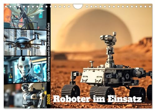 Roboter im Einsatz - Digitale Vernetzung und die Zukunft der Arbeit (Wandkalender 2026 DIN A4 quer), CALVENDO Monatskalender: Faszinierende KI ... von morgen prägen. (CALVENDO Technologie)