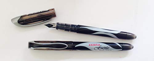 2x ZEBRA FUENTE DISPOSABLE FOUNTAIN PENS. BLACK LIQUID INK. SMOOTH WRITING FEEL