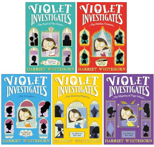 Violet Investigates Series 5 Books Collection Set By Harriet Whitehorn (Violet and the Pearl of the Orient, Violet and the Hidden Treasure, Smugglers, Mummy Mystery & Mystery of Tiger Island)