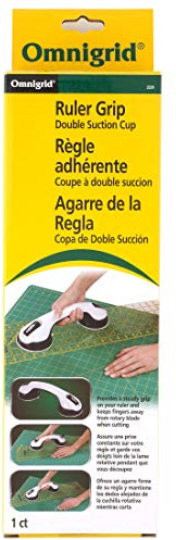 Omnigrid Ruler Grip Double Suction Cup Doppel-Saugnapf-Lineal, Griff – Weiß, Kunststoff, 1