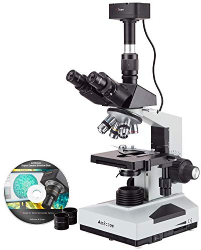 AmScope t490b-5mt 40 x -2000 x Laboratorio clínica veterinaria trinocular microscopio + 5 MP cámara digital
