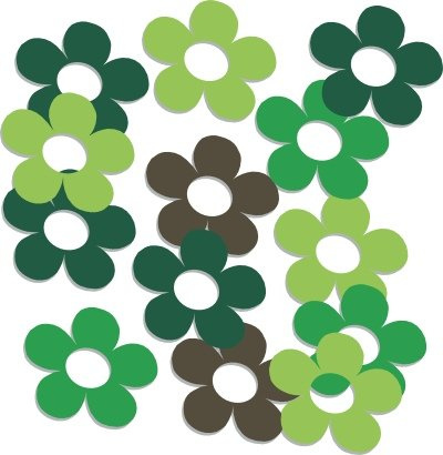 Autoaufkleber Blumen -Shiny Flowers Green Velvet- Aufkleber Outdoor grün