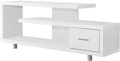 Monarch Specialties I 2573 White with 1 Drawer TV Stand, 60
