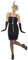 Smiffys Costume Flapper, Nero, abito corto, fascia per capelli e guanti