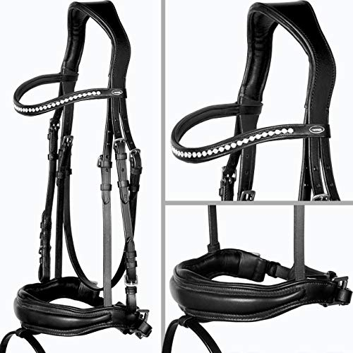 Heinick-Reitsport Trense Soft Schwarz anatomisch Custom ~ Diamant ~ WB VB Größe Warmblut/Full