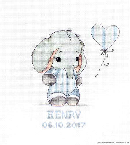 Luca-S B1134 Baby Boy Cross Stitch Kit Cotton, Multicoloured, 14x16.5 cm