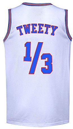 Herren Basketball-Trikot 1/3 Tweety Space Jam Jersey weiß 90S Shirts - Weiß - XX-Large