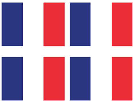SupStick 4 Autocollants Drapeau France Format 6x4cm