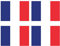 SupStick 4 Autocollants Drapeau France Format 6x4cm