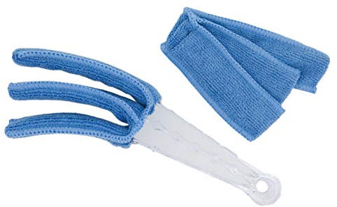 PAMEX Cepillo Limpia Rejillas con 2 Recambios Microfibra, Persianas, Aire Acondicionado,