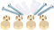 Lot de 4 vis de miroir décoratives avec capuchon en laiton Doré poli 15 mm