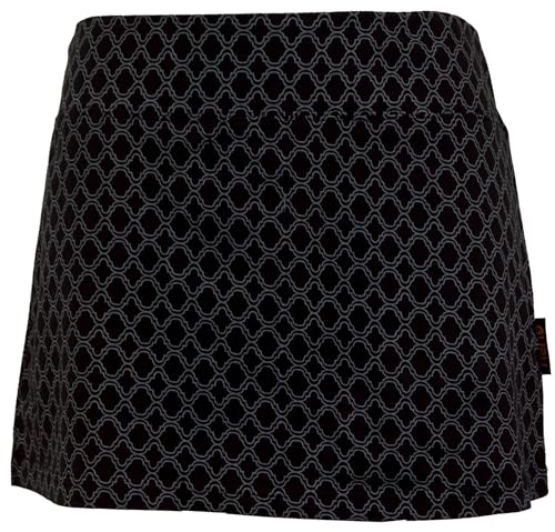 GURU SHOP Minirock aus Bio-Baumwolle, Hüftschmeichler, Organic Yoga Rock - Schwarz, Damen, Size:L/XL