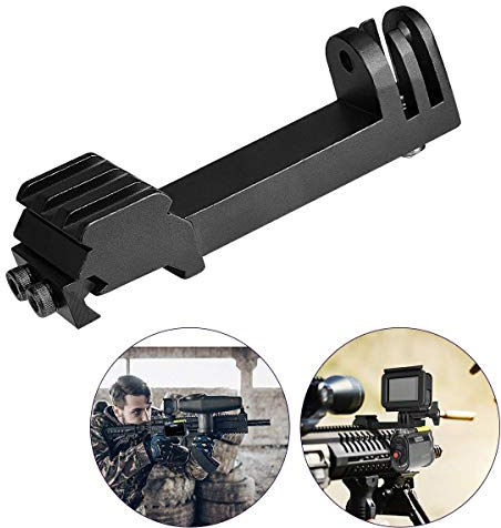Fantaseal Hochpräzise Alulegierung Universal 2in1 Action Cam Pistole Gewehr Armbrust Parallelmontage Picatinny Schiene Halterung Klemme Adapter für Airsoft Jagd Paintball Vlogging GoPro Hero Akaso DJI