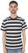 Horizontal Striped Black and White T Shirt Indie Retro Rock T Shirt (Black/White, Large)