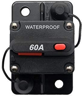 MASO Disjoncteur étanche de 60 A avec réinitialisation manuelle pour voiture, bateau, vélo audio stéréo 12 V-24 V CC