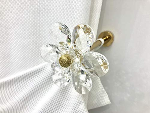 Fermatenda reggitenda swarovski fermatenda da muro gancio tenda ganci parete gancio per tende fermatende a muro raccogli tenda reggi tenda ambrasse per tende embrasse R192 (ACCIAIO LUCIDO, 20)