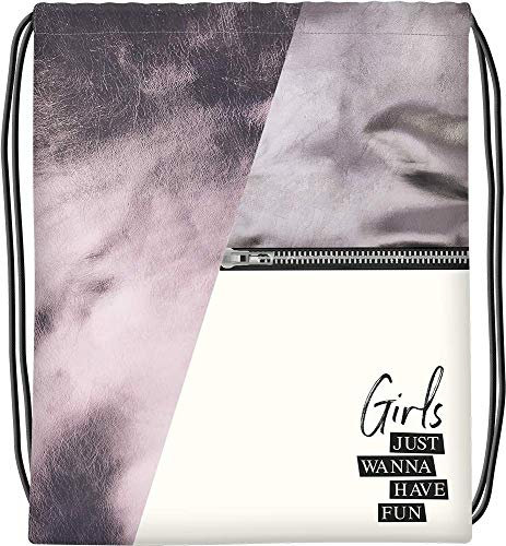 Grafik-Werkstatt Turnbeutel | Rucksack mit Metallic-Akzenten | hochwertiger Gym Bag | Girls just wanna have fun