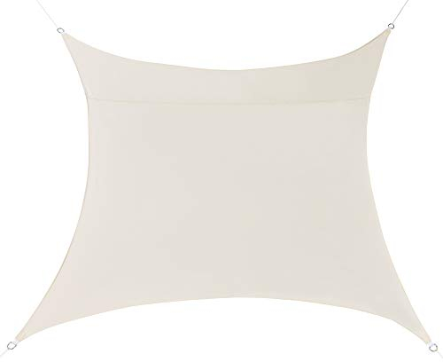 [en.casa] Sonnensegel Quadratisch 2x2m Sandfarben Sonnenschutz UV-Schutz Wasserabweisend Sonnendach