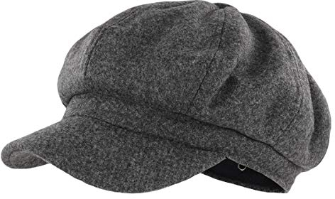 Gisdanchz Bakerboy Mütze Grau Wolle Ballonmütze Schirmmütze Baskenmütze Damenmütze Winter Mütze Warm Wintermütze Barett Cabbie Kappe Schiffermütze Matrosenmütze Damen Grau