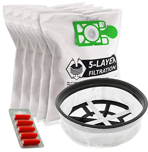 SPARES2GO 11 Tritex Type Filter + 5 x Cloth Dust Bags + Fresheners for Numatic Cordless Henry HVB160 Hetty HEB160 Vacuum Cleaner