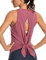 CRZ YOGA Damen Sport Tank Top Backless Ärmelloses Yoga Tshirt Sommer Leichte Fitness Oberteile Tops Misty Merlot 40