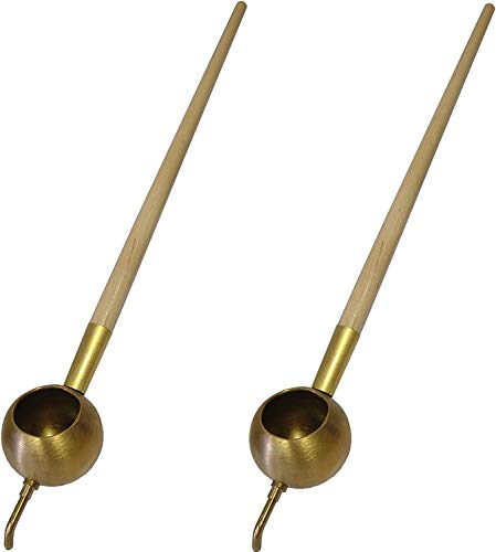 Lexicon Select Juego de 2 cuencos de latón Tjanting Tools de 35 mm, boquilla de 1 mm y boquilla de 1,5 mm con guía de consejos y consejos (idioma español no garantizado)